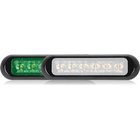Maxxima M20389YWCL-DC Thin Low Profile Dual Color Amber/White Clear Lens LED Warning Light, 5.9 inches