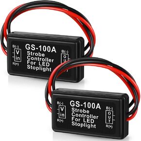Brake Light Flasher Strobe Brake Light Strobe Tail Light Strobe Brake Flasher LED Flash Module Flash Strobe Controller for Motorcycles Cars Trucks Brake Light Tail Stop Light 12-30 V (2 Pieces)