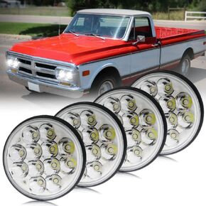4pcs 5.75" 36W Crystal Round LED Headlight Sealed Beam IP68 Waterproof Replacement 4000 4040 5506 H5006 H651 / H466