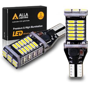 Alla Lighting 912 921 مصابيح LED للأضواء العكسية الاحتياطية، 6000K زينون أبيض CAN-BUS 4014 30-SMD T10 T15 906 W16W 921K 922، 360 درجة احتياطية للضوء، استبدال أضواء البضائع، فائقة السطوع