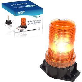 HQRP 30-LED 360 Degrees Mini Beacon Amber Warning Strobe Light Compatible with CAT E3500 48V, E4000 36V / 48V, E5000 36V / 48V Electric Rider Forklift