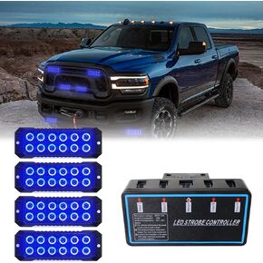 ADAURIS 6-LED أضواء ستروب للشاحنات وأضواء سيارات الطوارئ للمركبات وأضواء وامضة للمركبات 12 فولت -24 فولت مقاومة للماء للغاية (أحمر)
