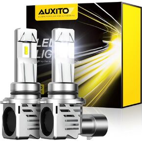 AUXITO HB4 9006 LED Bulbs, 15000LM Per Set 6500K Cool White Mini Size Wireless LED Fog Light Bulbs for Stock Halogen Replacement, Pack of 2