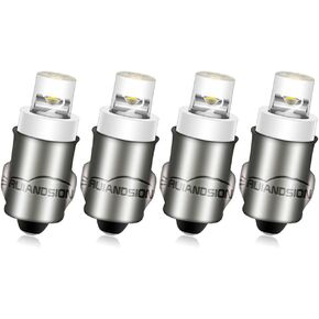 Ruiandsion BA7S Instrument LED Light F3 1 LED 12V DC Amber Car Mini Bulbs Lamps Led Car Instrument Light Warning lamp,Negative Earth (Pack of 4)