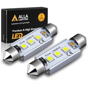 مصابيح Alla Lighting 41 مم/42 مم 578 211-2 212-2 LED، قبة داخلية للحافلة الزرقاء 10000K، خريطة، صندوق السيارة، مصابيح أضواء مجاملة للخطوات
