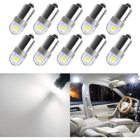 ba9s ba9 1895 1891 53 57 64111 3893 47830 لمبة LED خالية من الأخطاء، استبدال مصابيح السيارة الداخلية فائقة السطوع 3030-SMD لأضواء صندوق القفازات للوحة ترخيص خريطة القبة (6000 ك أبيض، حزمة من 10)