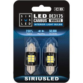 SIRIUSLED فائقة السطوع 3020 شرائح Canbus مصابيح LED خالية من الأخطاء لمصابيح السيارة الداخلية لوحة ترخيص قبة 1.25 بوصة 31 مم فسطون 3175 DE3175 6000K حزمة بيضاء من 2 in Kuwait