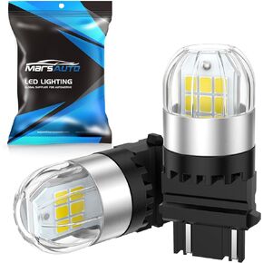 Marsauto 3157 3156 LED Bulbs for Backup Reverse Lights, 3056 3057 4157 3047 4057 3457 LED Light Bulb White 3200 Lumens with Cover Protection for Turn Signal DRL Brake Blinker Tail Lights, Pack of 2