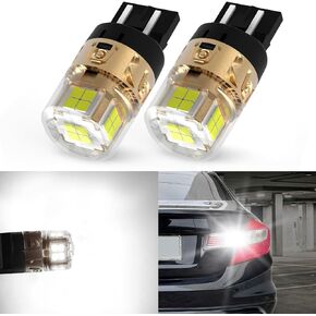 LASFIT L2 7440 7443 LED Bulbs Reverse Lights, 2024 Upgraded 500% Brighter T20 7441 7444 W21W LED Lamps with Projector Lens, fit for Backup Tail Brake Parking Lights DRL, 6000K White,2pcs