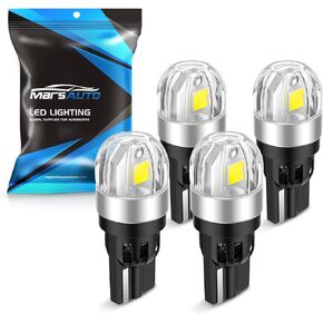 Marsauto 194 168 LED Bulbs for License Plate Lights, T10 W5W 2825 LED Light Bulb White 2835-SMD for Dome Door Courtesy Step Map Lights Trunk Lamp Clearance Lights, Pack of 4