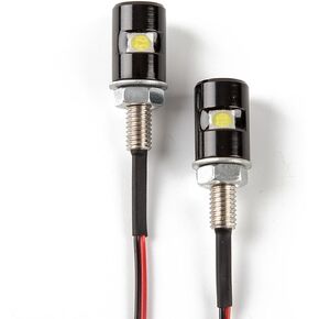 CZC AUTO 2PCS License Plate Light, License Tag Screw Bolt Lamp, 12V White LED Bulb, Waterproof/Rainproof, Black Aluminium Light Holder, Legal for Car Motorcycle Truck RV ATV Bike