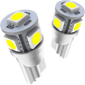 Marsauto 194 LED Bulbs 168 T10 2825 5SMD LED Bulbs Car Dome Map License Plate Lights Lamp White 12V (Pack of 2)