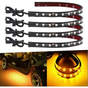 Keiurot 12V Led Light Strip 32CM Waterproof Led Light Strips for Cars Motorcycles Golf Cart Interior & Exterior Marine Boat White Led Strip 12V 5050 18SMD,Pack of 4