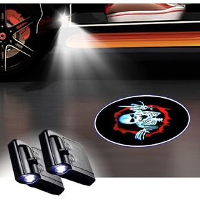 2 PCS Car Door Lights Logo Projector Skull Skeleton Universal Wireless Car Door Led Projector Lights Car Door Welcome Logo Projector Lights for All Cars/Motorcycle Shadow Laser Projector