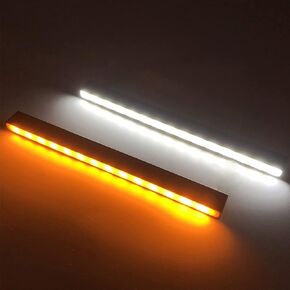 YOMTOVM Turn Signal Switch Fog Light, 2Pcs Light Strip for Daytime Running Light, White Yellow Sequential LED Turn Signal Light Bar for Car in Kuwait