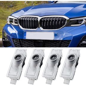 4 Pack Car Door Lights Logo Projector, Upgrade HD Welcome Light Puddle Lights Compatible for BMW Accessories 3 4 5 6 7 Series M3 M5 X1 X3 X4 X5 X6 Series（4 Pack）