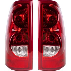 Tail Light Compatible With 2003 2004 2005 2006 Chevy Silverado 1500 2500 3500 Driver and Passenger Side Rear Light Brake Lamps - Bulb and Harness Included