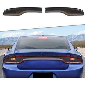 JeCar Smoked Tail Light Covers Rear Brake Light Guards Exterior Accessories Compatible with Dodge Charger 2015-2023, Black