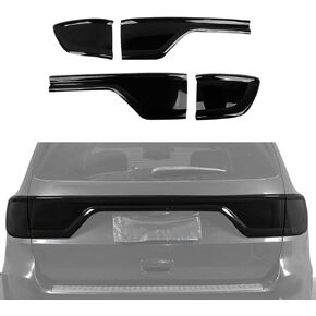 Hoolcar Tail Light Lamp Cover Guard Taillight Trim Bezel Frame Decor Exterior Accessories Compatible with Dodge Durango 2014-2023, Smoked Black