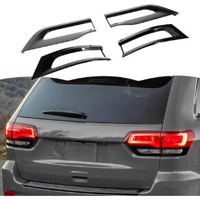 RT-TCZ Tail Light Lamp Cover Guard Trim Frame Bezels Decoration Exterior Accessories Compatible with Jeep Grand Cherokee 2014-2020,Black