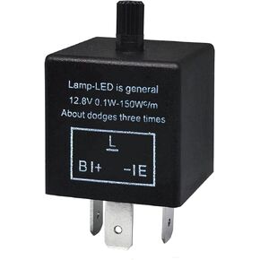 Led Flasher Relay CF-13 (Set of 2), 3 Pins Adjustable Turn Signal Relay CF13 EP34 - Flasher Relay for Led Lights Hyper Blink Flash Resolve Rapid Quick Flash Issue
