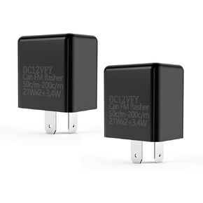 2 PCS Automobile Flasher Relay, DC 12V Normally Open Two-pin Frequency-Adjustable Turn Signal Relay, Plug Play Modification Replacement Accessories, Suitable for Most Cars, Motorcycles (Black)