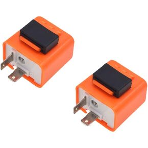 PINGTANYOUYU 2 قطعة 12 فولت سرعة قابلة للتعديل 2 دبوس LED مرحل فلاش إلكتروني لدراجة نارية خطر تحذير فرط فلاش مرحل إشارة الانعطاف مرحل وامض للدراجات النارية والدراجات النارية سكوتر (أسود) in Kuwait