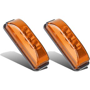 Partsam 2PCS 3 LED Truck Trailer Front Rear LED Side Marker Lights indicator Lamp Sealed & Waterproof Surface Mounted Installation Amber 3.9"
