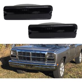 Tonsya For 1991 1992 1993 Dodge D150, D250, D350, W150, W250e, W350 Ramcharger,1991 Dodge D150S, W150S Front Parking turn signal lights housings Clear Lens #55026085, 55026084