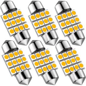 DE3175 Led Car Bulb, 31mm 1.22in 3175 Festoon Led Car Lights Bulb, Super bright white DE3021 DE3022 Led Car Bulb Fit for Interior Map Door Dome lights, Pack of 6pcs