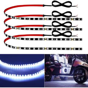 Keiurot Car Led Strip Lights 24" Connectable Amber Led Light Strip for Cars Boat Marine Golf Cart Trucks Waterproof 12V Led Light Strip, 4Pack