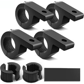 Nilight - 90028D 4PCS LED Light Bar Horizontal Bar Clamp Mounting Kit Fit on 0.75" 1" 1.25" Bull Bars Roof Racks Roll Cages for ATV UTV and Trucks, 2 Years Warranty,Black