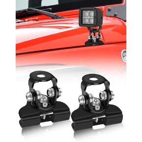 Led Hood Light Mounts, Universal Led Light Bar Mounting Brackets 304 Stainless Steel Hood Clamp Lights Mounts, Black