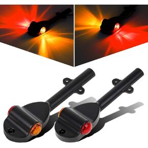 Partsam Set RED AMBER LED Trailer Fender Bullet 3/4" Led Clearance Marker Light Left Right