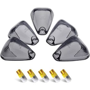 HERCOO LED Roof Lights Lenses Amber Cab Marker Clearance Running Compatible with 1999-2016 Super Duty F250 F350 F450 F550 Aftermarket Replacement