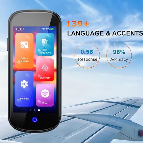 Language Translator Device No WiFi Needed, 2024 Two-Way AI Voice Translator for All Languages and Accents, 139+ Language Online Translation, 4" HD Offline/Photo Translation for Travel in Kuwait