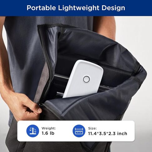 طابعة SUPVAN T200M المحمولة لاسلكية للسفر، طابعة بلوتوث بدون حبر مع 300 نقطة في البوصة، تطبع 400 صفحة لكل شحن، تدعم الحروف الأمريكية مقاس 8.5 بوصة × 11 بوصة، متوافقة مع هواتف iPhone وAndroid والكمبيوتر المحمول in Kuwait