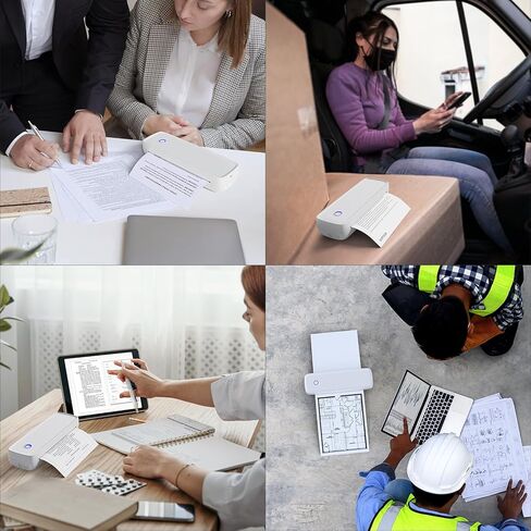 طابعة SUPVAN T200M المحمولة لاسلكية للسفر، طابعة بلوتوث بدون حبر مع 300 نقطة في البوصة، تطبع 400 صفحة لكل شحن، تدعم الحروف الأمريكية مقاس 8.5 بوصة × 11 بوصة، متوافقة مع هواتف iPhone وAndroid والكمبيوتر المحمول in Kuwait