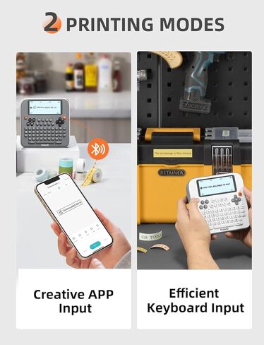 صانع الملصقات Makeid E1 - آلة صنع الملصقات القابلة لإعادة الشحن بتقنية البلوتوث - ملصق لوحة مفاتيح QWERTY، شاشة LCD بإضاءة خلفية مقاس 3.4 بوصة - مطبوعات 9 ~ 16 مم وهامش الملصق <= 1 مم in Kuwait