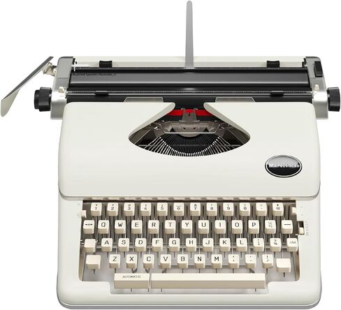 آلة كاتبة Maplefield Vintage - آلة كاتبة عتيقة - ديكور طاولة لطيف للمنزل أو المكتب - إعداد سهل - يناسب أوراق ورقية قياسية مقاس 8 × 11 بوصة (كريمي) in Saudi Arabia