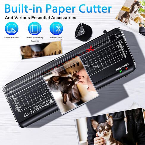 Laminator Machine, 4 in 1 Thermal & Cold Laminator with Laminating Sheets,Poartable Office Presentation Laminators for Business or Personal Use, Quick Warm-Up and Jam-Free (A3-Black) in Saudi Arabia