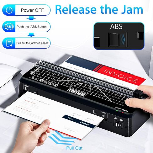 Laminator Machine, 4 in 1 Thermal & Cold Laminator with Laminating Sheets,Poartable Office Presentation Laminators for Business or Personal Use, Quick Warm-Up and Jam-Free (A3-Black) in Saudi Arabia