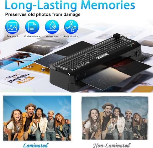 Laminator Machine, 4 in 1 Thermal & Cold Laminator with Laminating Sheets,Poartable Office Presentation Laminators for Business or Personal Use, Quick Warm-Up and Jam-Free (A3-Black) in Saudi Arabia