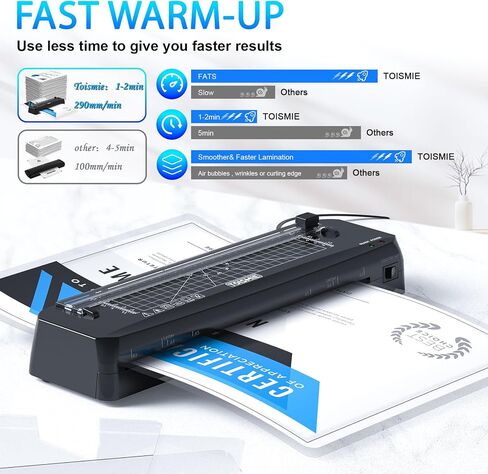 Laminator Machine, 4 in 1 Thermal & Cold Laminator with Laminating Sheets,Poartable Office Presentation Laminators for Business or Personal Use, Quick Warm-Up and Jam-Free (A3-Black) in Saudi Arabia