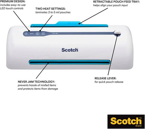 Scotch Brand PRO Thermal Laminator, Never Jam Technology Automatically Prevents Misfed Items,2 Roller System,9 inch (TL906) in Kuwait
