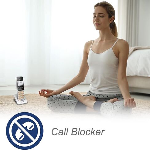 VTECH VG208 DECT 6.0 هاتف سلكي/لاسلكي للمنزل مع جهاز الرد على المكالمات، وحظر المكالمات، ومعرف المتصل، وشاشة كبيرة بإضاءة خلفية، ومكبر صوت مزدوج، والاتصال الداخلي، وخط الطاقة (فضي/أسود) in Kuwait