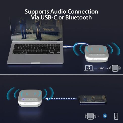j5create USB-C 4K مكبر صوت Dock، قاعدة صوت الكل في واحد لمؤتمرات الفيديو، 4K HDMI، USB-A x 2، USB-C، جيجابت إيثرنت، الشحن المار - يعمل مع الفرق، التكبير، وGoogle Meet ( جكدس335) in Saudi Arabia