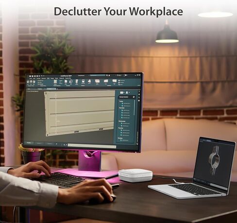 j5create USB-C 4K مكبر صوت Dock، قاعدة صوت الكل في واحد لمؤتمرات الفيديو، 4K HDMI، USB-A x 2، USB-C، جيجابت إيثرنت، الشحن المار - يعمل مع الفرق، التكبير، وGoogle Meet ( جكدس335) in Saudi Arabia