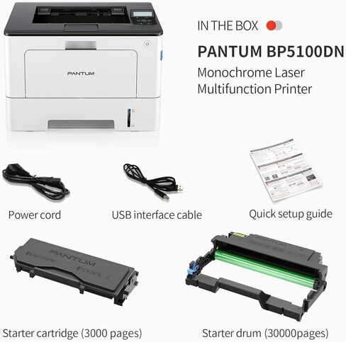 طابعة ليزر أحادية اللون من بانتوم BP5100DN مع إيثرنت وUSB مدمجين، طباعة تلقائية على الوجهين، ما يصل إلى 40 صفحة في الدقيقة in Kuwait