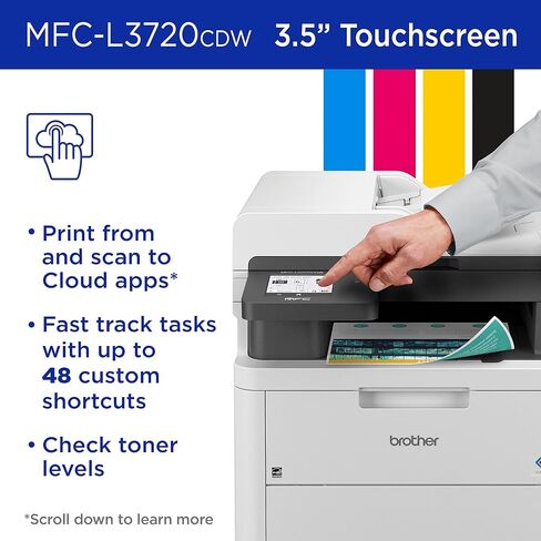 طابعة Brother MFC-L3710CW رقمية مدمجة متعددة الإمكانات توفر نتائج عالية الجودة لطابعة الليزر مع خاصية الاتصال اللاسلكي وجاهزة لتجديد Amazon Dash in Saudi Arabia